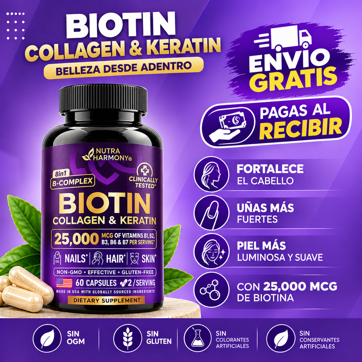 VITAMINA PARA LA BELLEZA FEMENINA, DESDE ADENTRO.